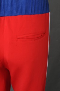 U374 Manufacturing pedicure sports trousers Customized contrast waistband Polar fleece embroidery patch silver zipper trousers Sweatpants center detail view-1